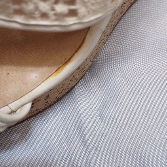 Lucky‎ Brand Raziah Cork Wedges Cream Crochet -Never Worn- Sz 8.5M/ - Picture 12 of 13